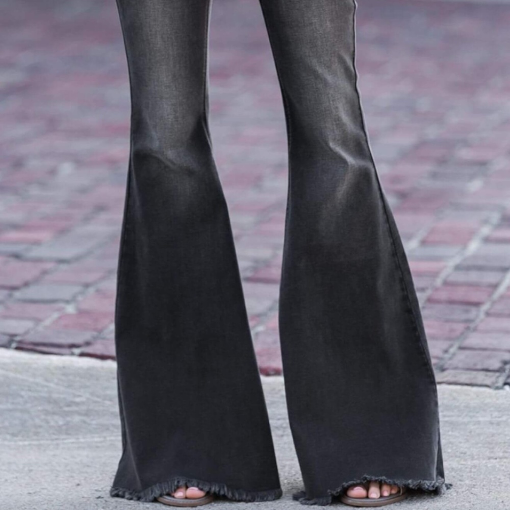 American Threads Black High Waisted Extreme Flare